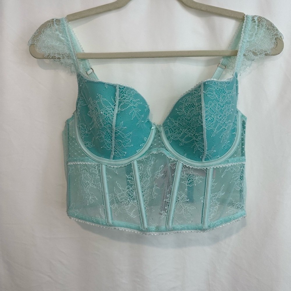 Victoria's Secret Blue Lace Bra with Underwire Support